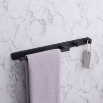 Black free punching full copper wool towel rack toilet wash face towels towel ring Single pole position hook frame light lavish 40cm