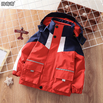Boys three-in-one assault jacket detachable childrens spring and autumn coat waterproof and windproof baby thickened autumn and winter clothes