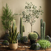 Large simulation plant potted landscape fake bamboo indoor green plant Welcome Wall decoration hotel window landscape tree