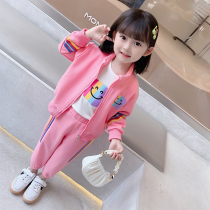 Girls casual suit autumn 2022 new Korean version of the female baby child net red childrens foreign style autumn two-piece suit