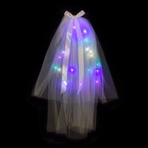 Net red photo female veil Children with lights will glow flash princess veil photo props new push wedding