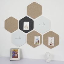 Photo Wall non-punching ins room decoration photo hanging wall background board self-paste Net red rounded hexagon