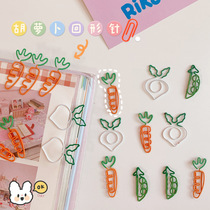 Cute hipster Bookmark Decorative Handbook Carrot PIP Clip Clip Girl Heart Small Pins