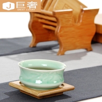 Kung Fu tea coaster tea set tea ceremony accessories bamboo coaster shelf set tea tray tea mat insulation mat round cup holder