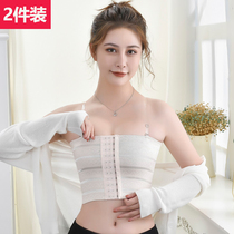 Thoracing chest wrap cloth female chest sports les super flat one-piece gathered plastic breast non-slip fish bone smear chest top