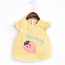 Axi and Yue summer thin baby gown eating weirling Strawberry Girl anti-dirty children waterproof anti-dressing