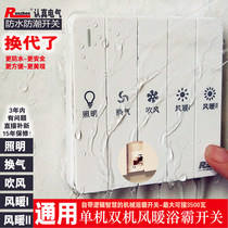 RENZHEN serious waterproof and moisture-proof five-open single machine dual universal air warm bath switch 16A White B