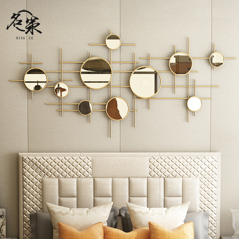 [$111.60] American living room iron wall hanging mirror wall decoration