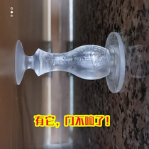 Transparent creative door stop silicone door suction anti-collision device non-perforated toilet door top suction Wall household silent door stopper