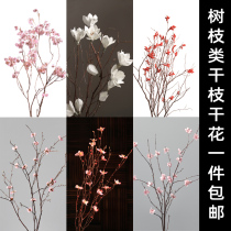 Handmade living room dry branch bouquet tree branch trunk magnolia cherry blossom peach blossom decoration floor dried flower dead branch flower arrangement real flower