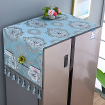 Refrigerator cover cloth dust cover double open door cover towel single door top cloth protective cover dust cloth cover cloth net red cover towel