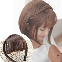 Wig hair band Air bangs Girls twist braids Natural realistic Qi Bangs Invisible incognito fluffy fake bangs pieces