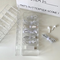 Silk small objects transparent acrylic very simple wind grid data line beautiful pupil storage box flip jewelry finishing box