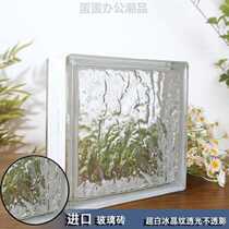 European standard imported light-transmitting opaque ice crystal pattern hollow glass brick background wall partition wall square crystal brick screen