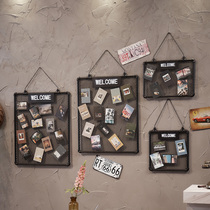 Industrial wall iron grid decoration bar restaurant retro water pipe creative pendant photo wall decoration wall hanging