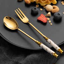 High-value spoon to eat adults look good Fairy scoop soup Household exquisite retro dessert spoon long handle coffee stirrer