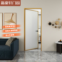 Xinhaoxuan doors and windows Jian Yue 16 narrow side swing door toilet door aluminum alloy glass bathroom door amber yellow