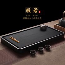 Black bakelite tea tray German tea table tea sea rectangular simple drainage Taiwan Bakelite household tea sea tray
