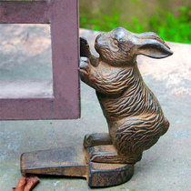 Vintage Cast Iron Rabbit Animal Outdoor Door Stopper Door Stopper Carmen Fixed Windproof Bumper Garden Door Wedge Top Door