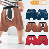 Japan one thousand anecdotts male and female baby Summer light thin children pure cotton half pants 50% shorts cartoon loose large PP pants