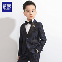 Romon boy suit suit handsome casual jacket spring and autumn British boy piano performance dress three-piece set
