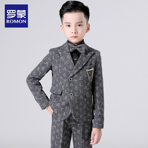 Rumon childrens suit suit three-piece set 2021 new boys dress Daily flower girl suit model catwalk