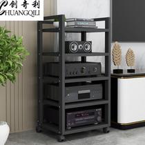 (adjustable spacing) steel-wood audio rack hifi power amplifier gallstone machine bracket CD power amplifier cabinet floor stand