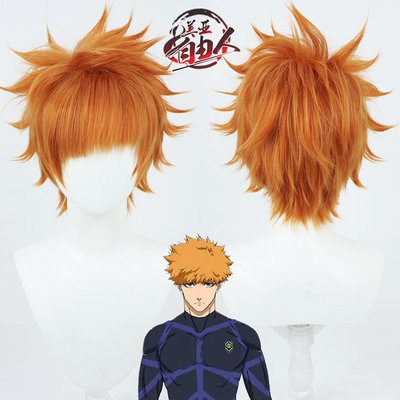 taobao agent [Liberty] Blue Prison State God Refinery COS Wig Orange explosion head hit the top of the hair