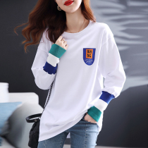 Pregnant Woman Autumn Clothing Out Fashion Internet Red Suit Spring Autumn Season Round Collar Hit Bottom T-Shirt Long Sleeve Tide Loose Casual Blouse