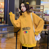 Pregnant women winter suit out Fashion Net red clothes loose Korean version of Padded cashmere autumn coat