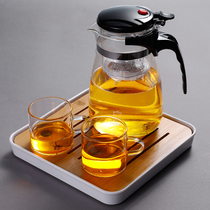 Glass tea set set home Japanese kung fu black tea cup simple high temperature boiling pot small portable tea tray