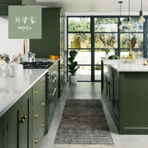 Grandmas cabinet custom retro green solid wood frame Nordic simple style kitchen cabinet molded cabinet custom