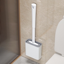 Double brush head silicone toilet brush wall-mounted toilet non-perforated toilet cleaning brush long handle no dead corner toilet cleaning brush