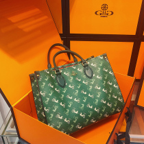 Hong Kong dark green portable pet back big bag Big luxury large capacity commuter shoulder tote bag