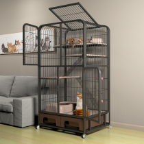 Cat cage home oversized free space indoor cat villa with toilet one small cat house large cat den