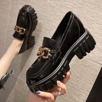 Inside heightening thick bottom small leather shoes women 2022 Spring and autumn new Inn Wind Levox shoes 100 hitch a single shoe spring