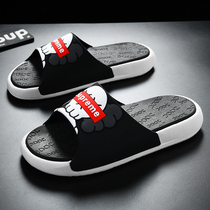 Slippers men wear Korean version trendy summer breathable new mens word drag casual non-slip personality thick bottom cold drag