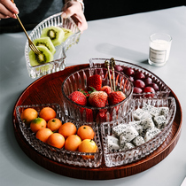 Dried fruit plate living room fruit plate melon seeds snack plate candy box nut plate New year wedding household glass