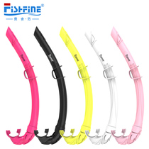 FISHFINE scuba free submersible Wet breathing tube deep diving respirator snorkeling water pipe full silicone breathing hose