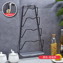 Punch-free pot cover holder hanging wall household kitchen storage products put cutting board cutting board stainless steel multi-layer wall rack