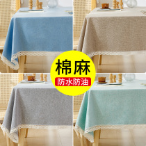 Cotton linen table cloth waterproof anti-oil and burn-proof high level sens tea table rectangular table cloth art day table cloth