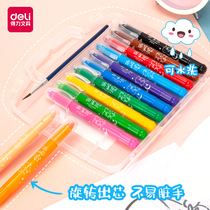 Deli water-soluble rotating rotating color stick Oil painting stick crayon washable student children kindergarten painting coloring pen