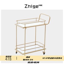European home mobile trolley restaurant high-end wine truck golden marble commercial dining car creative trolley