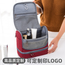 Customizable printing LOGO travel makeup storage bag large capacity waterproof mildew-proof dry and wet separation bag hook wash bag