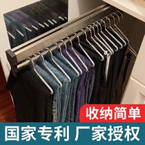 In the cabinet slide rail clothing support accessories mobile pants adhesive hook household wardrobe storage rack hanger pants rack