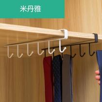 Hooks on the new cabinet Kitchen cabinet hanging incognito partition finishing rack Scarf wardrobe storage rack Multi-function
