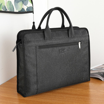 Le Orange file bag canvas file bag men A4 zipper bag briefcase business office meeting bag customized multi-layer large capacity men and women Conference bag can be customized LOGO