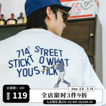 714street Tide Short Sleeve T - shirt Men white blouse shirt half sleeve clothes printed couples
