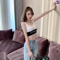 Urban sexy beauty blouse chest short new 2020 spring anchor Fashion Net Red sling