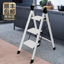 Indoor folding herringbone ladder Household small ladder family with thickened aluminum alloy stair stool two or three steps multi-function